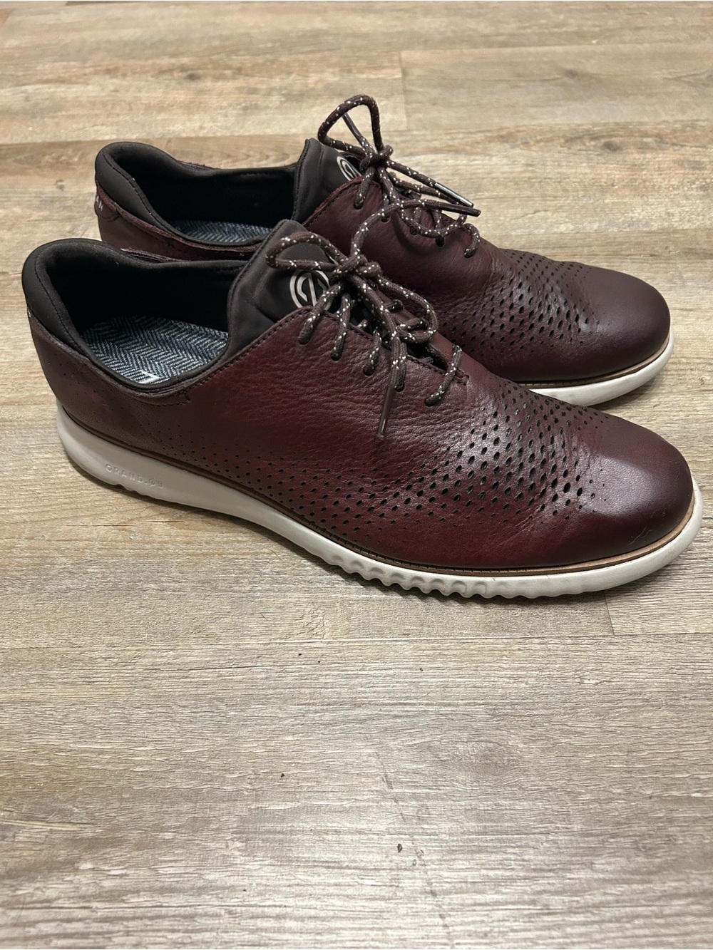 Cole Haan 2 Zerogrand Men’s Size 11.5 Laser Brown Mauve Leather Oxford Sneaker